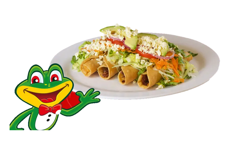 Tacos dorados de res o pollo